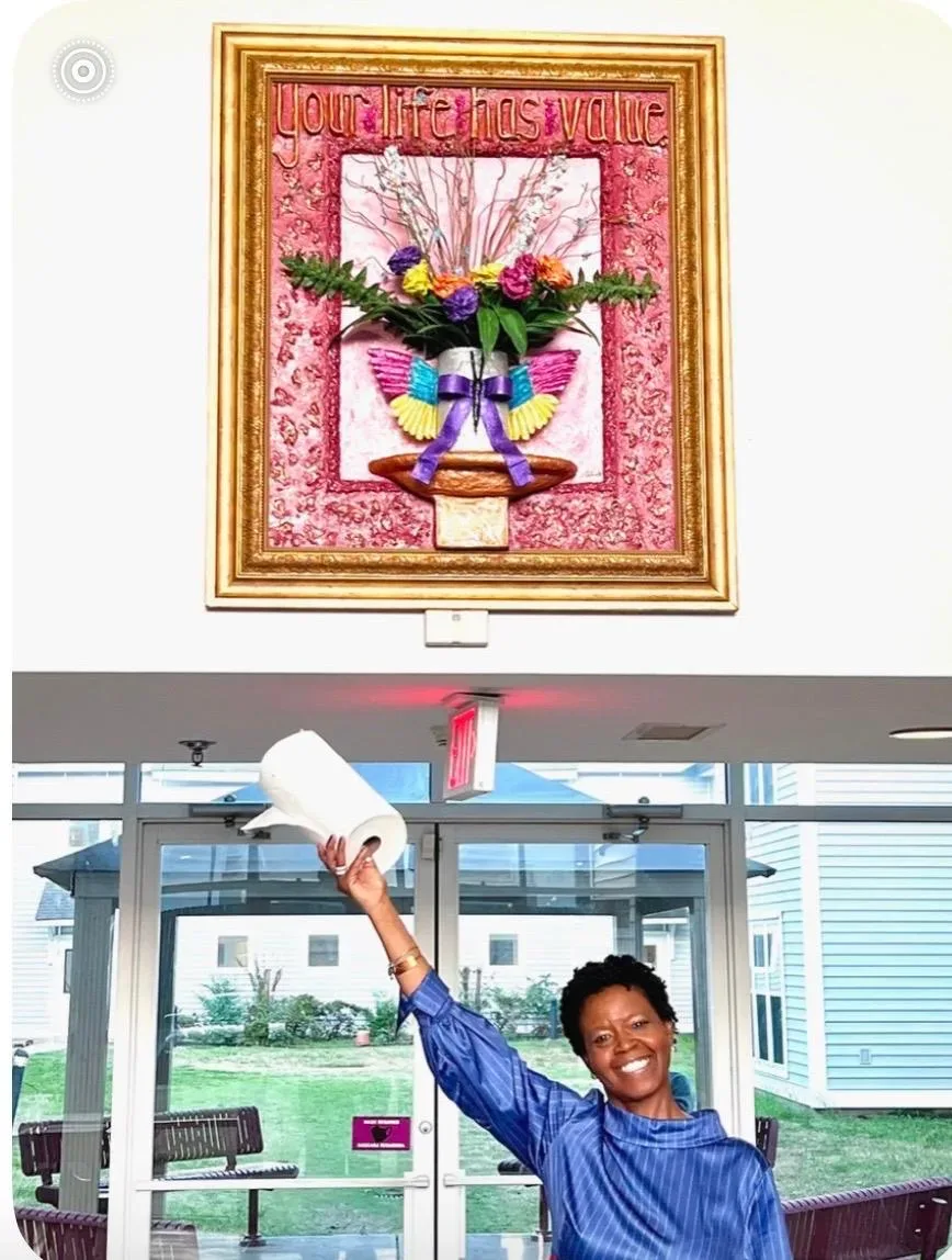This piece was donated on behalf of residents and staff of the YWCA Domestic Violence
Shelter.